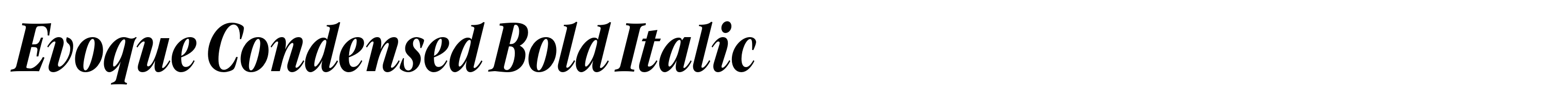 Evoque Condensed Bold Italic